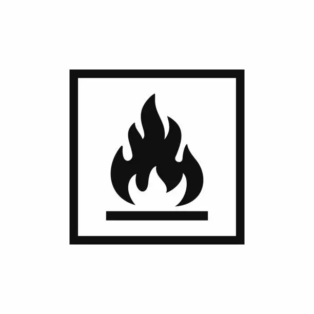 Vector illustration of Flammable packaging mark icon symbol vector
