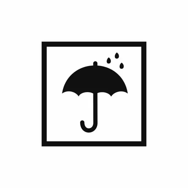 Vector illustration of Keep dry packaging mark icon symbol vector