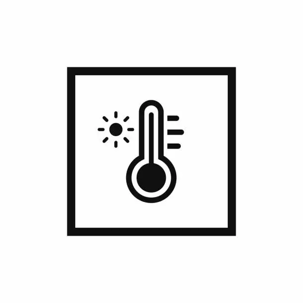 Vector illustration of Temperature packaging mark icon symbol vector