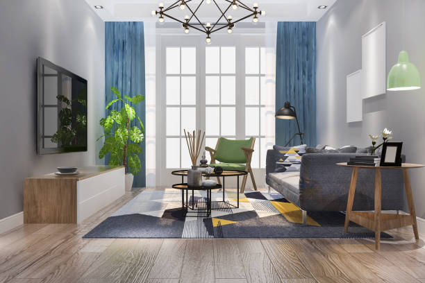 istock 3d rendering vintage colorful living room with retro style 1495530274