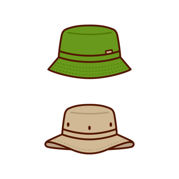 Bucket Hat Flat Design Illustrations vector art illustration