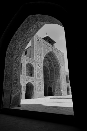 Abstract part of mosque in arch gate