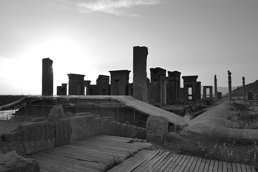 The Persepolis black and white, Shiraz, Iran