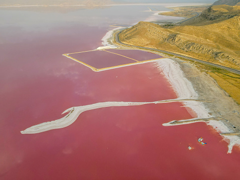 Maharloo lake is a seasonal salt lake near to Shiraz city, Iran