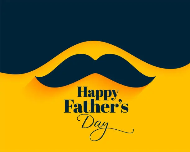 Vector illustration of happy father's day greeting background with moustache design