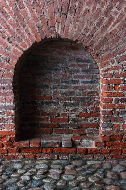 istock Blank arch from red brick of fortress 1495548070