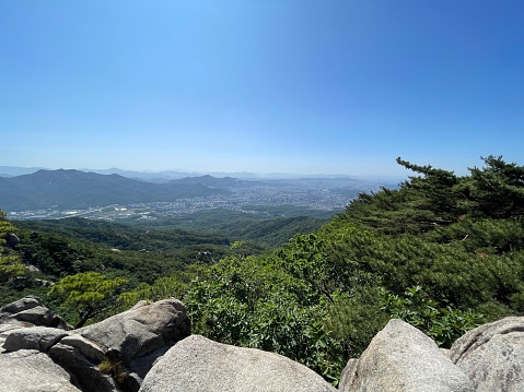 View from Dobongsan Main Ridge Seoul Korea 도봉산 수락산 불암산