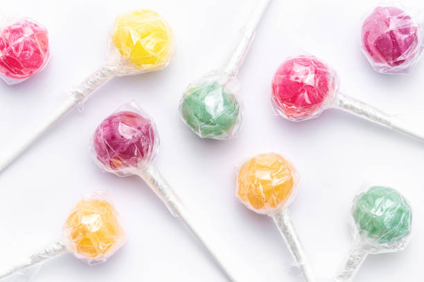 istock Sweet lollipops on white background 1495556071