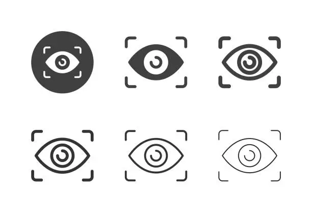 Vector illustration of Eye Scanner Icons - Multi Series