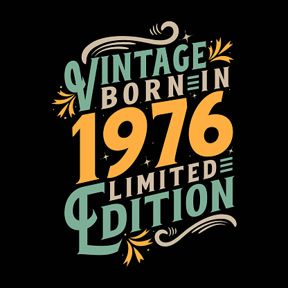 Vintage Born in 1976, Born in Vintage 1976 Birthday Celebration