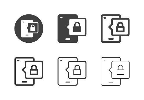 Phone Locking Icons Multi Series Vector EPS File.