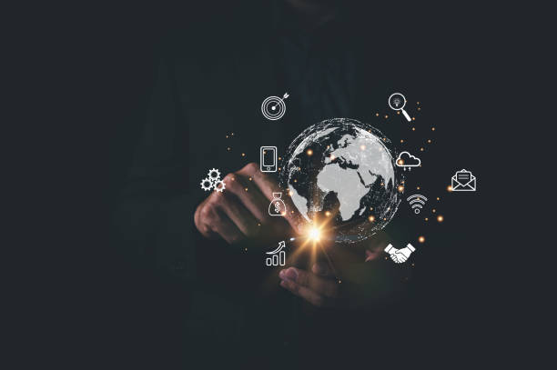 istock Businessman using smart phone . Global business internet connection application technology and digital marketing. Finance and Banking Digital Link Technology Big Data 1495562307