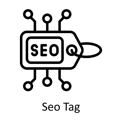 Seo Tag Vector   outline Icon Design illustration. Digital Marketing  Symbol on White background EPS 10 File