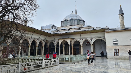 Istanbul, Türkiye – January 12, 2023: Inner building of Topkapi Palace in Istanbul.