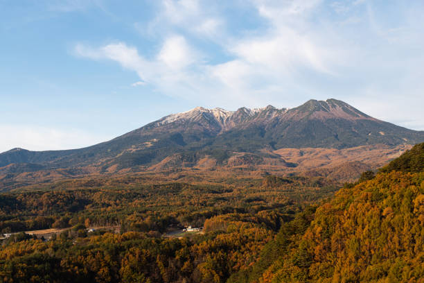 istock Autumn leaves and Mount Ontake 1495565694