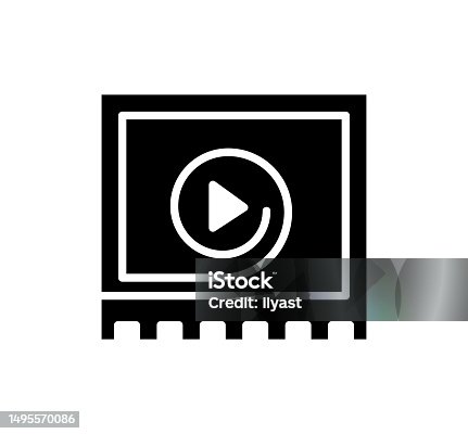 istock Video Player Black Filled Vector Icon 1495570086