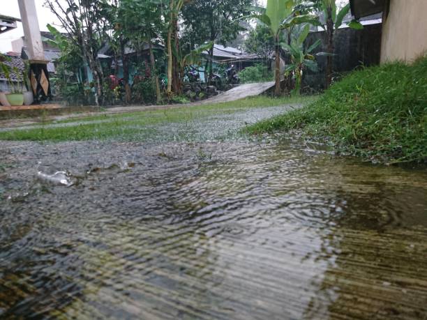 istock Rain in the village 1495570289