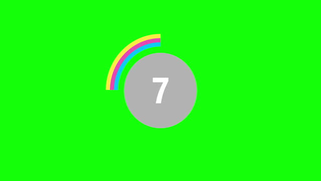 Countdown timer from 30 to 0 seconds realtime. Modern flat design of countdown animation on green background. 4K resolution