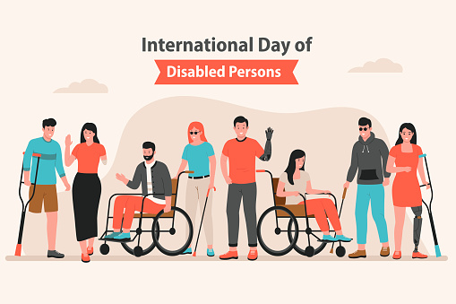 International day of persons with disabilities flat vector. Illustration for websites, landing pages, mobile apps, posters and banners. Trendy flat vector illustration