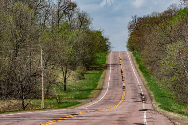 istock Up road in the Midwest, Wisconsin,USA. 1495576924