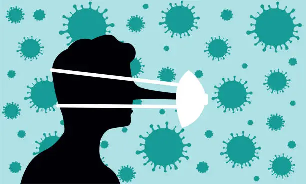 Vector illustration of Coronavirus lies, epidemic rumors