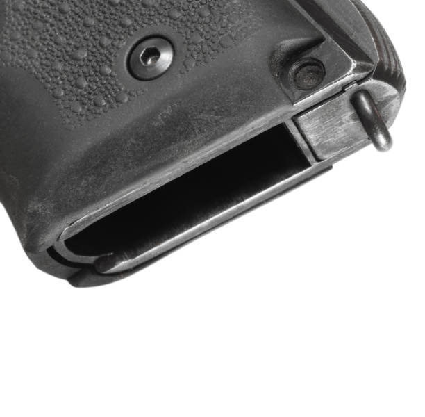 istock Semi auto pistol magazine well empty 1495577863