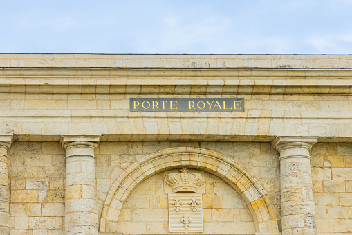 Porte Royale, an old gate at the entrance of the city of La Rochelle, France