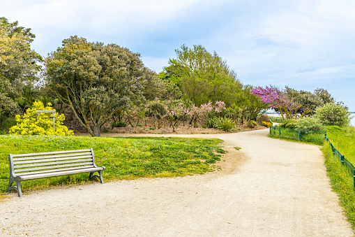 Path of the Allee Stella Maris at the Pointe des Minimes in La Rochelle, France