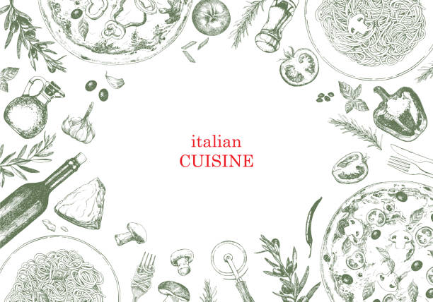 印刷する伝統的なイタリア料理。 - italian cuisine illustrations点のイラスト素材／クリップアート素材／マンガ素材／アイコン素材