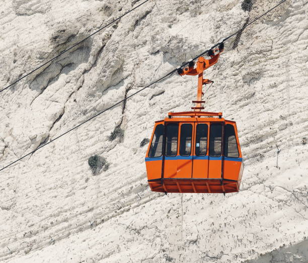 istock Ski lift in Israel. Funicular. Mountain Cable Car. Transportation Concept 1495589479