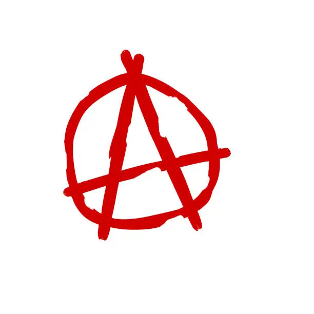 Vector illustration of Anarchy. Letter A in the circle