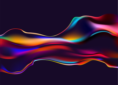 Abstract liquid  shape. Colorful fluid design element. Vector holographic background.