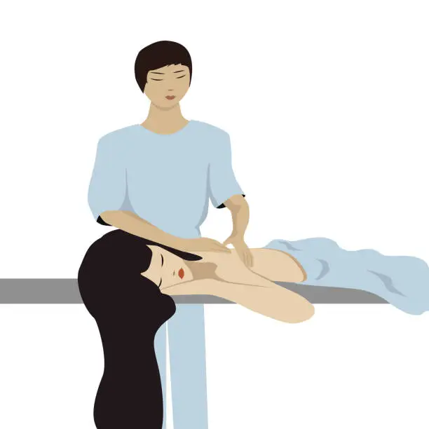 Vector illustration of Massage. Healing procedures. Relaxation health beauty vector
