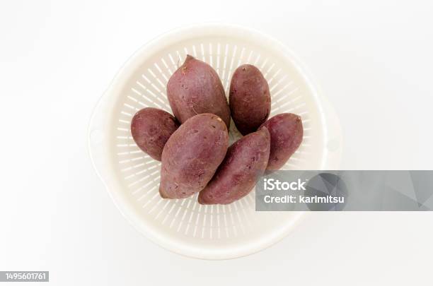 Purple Yam In White Plastic Colander Stock Photo - Download Image Now - Color Image, Crop - Plant, Food