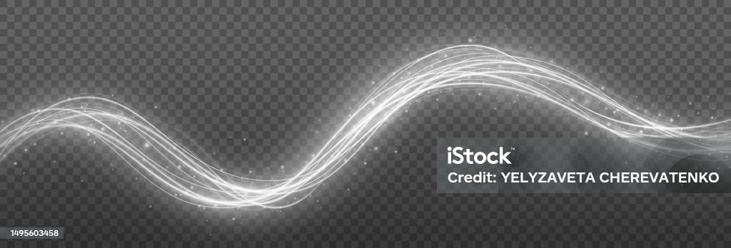 Effect Lightwave Shimmering White Waves With Light Effect Stock Illustration - Download ...
