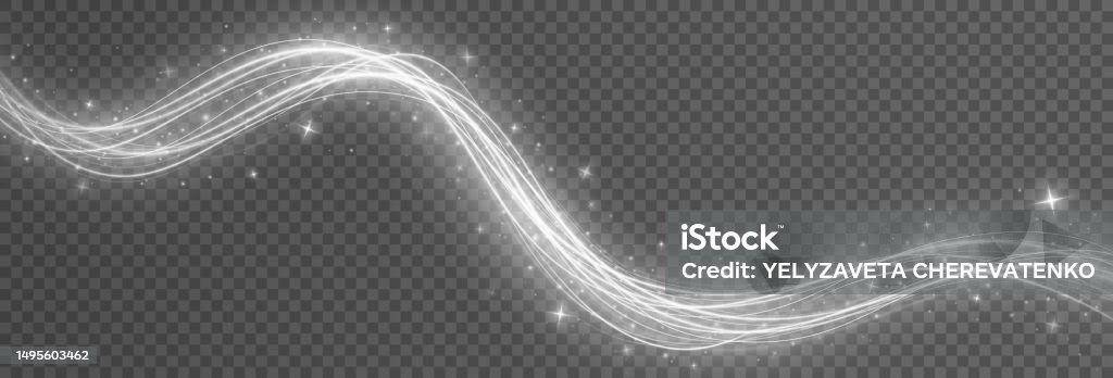 Effect Lightwave Shimmering White Waves With Light Effect Stock Illustration - Download ...