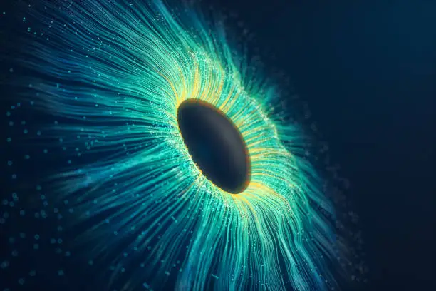 Photo of Abstract Digital Iris Technology Background