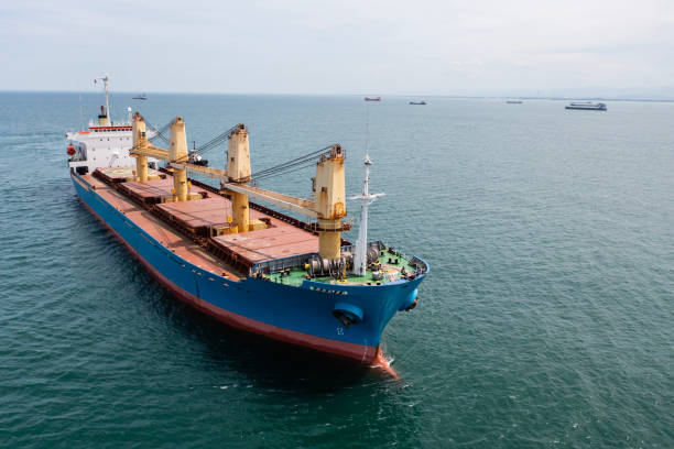 istock Aerial view of Cargo freight ship in transit. 1495611424