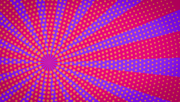 Half Tone Sunburst Comic Book Background - Manga Style