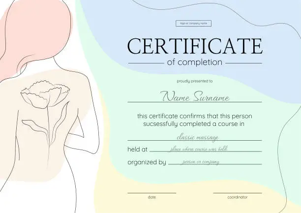 Vector illustration of Certificate of completion