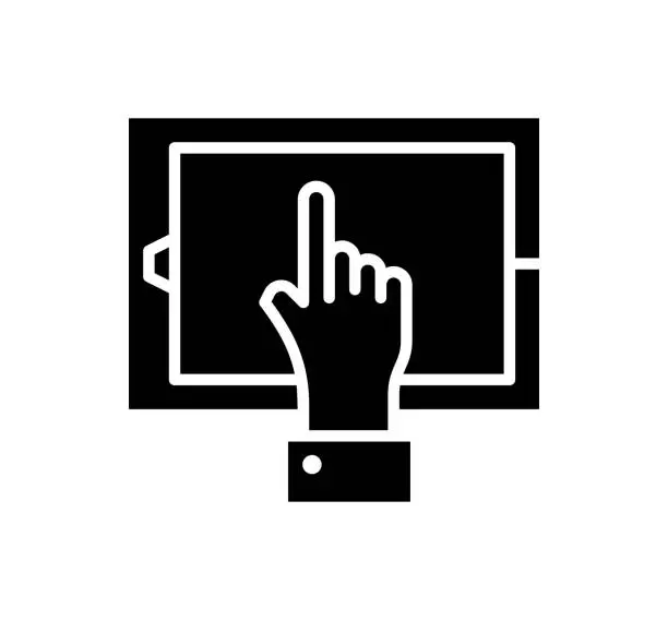 Vector illustration of Touchscreen Black Filled Vector Icon