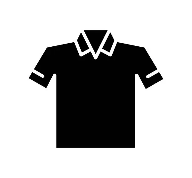 Vector illustration of Shirt Black Filled Vector Icon