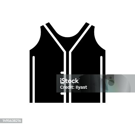 istock Safety Vest Black Filled Vector Icon 1495638216