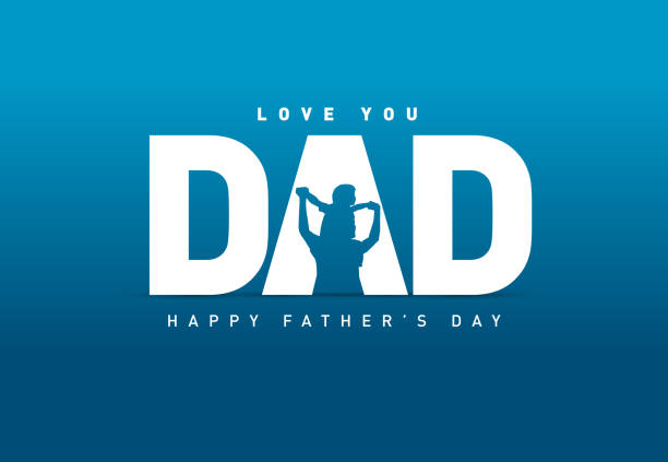 해피 아버지의 날 컨셉 - fathers day greeting card father child stock illustrations