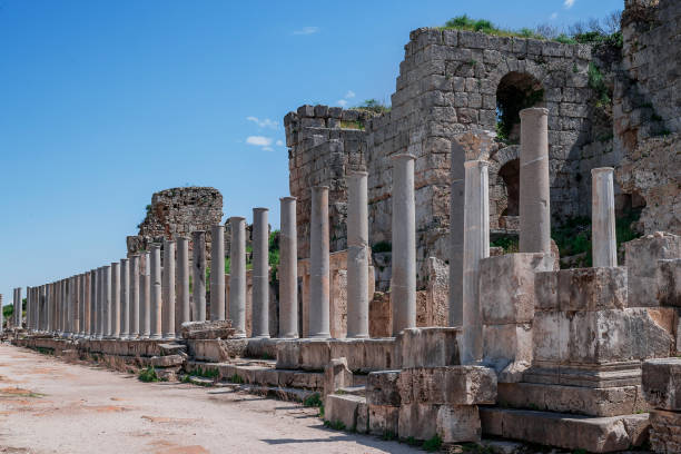 istock Greek and Roman Ruins at Perge, Turkey 1495652000