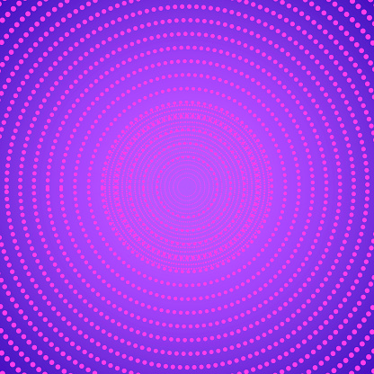Abstract Background of Half Tone Concentric Circles in Magenta - Retro Op Art Style - Bull's Eye