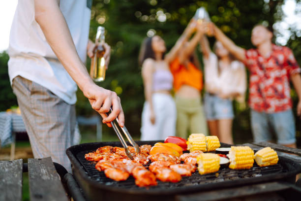 istock Assorted delicious grilled meat with barbecue grilled vegetables. 1495656498