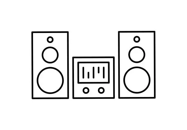 Vector illustration of outline sound sistem icon