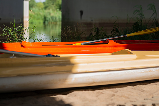 Kayaks in the beach