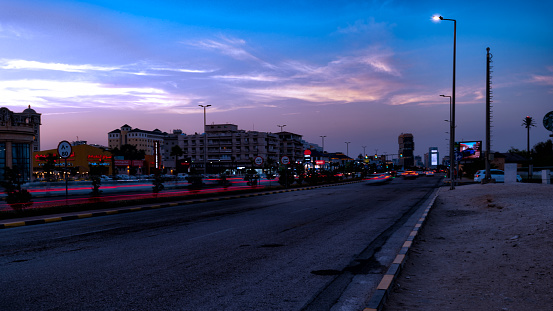 Photo of the corniche of al Khobar in Saudi Arabia at sunset.